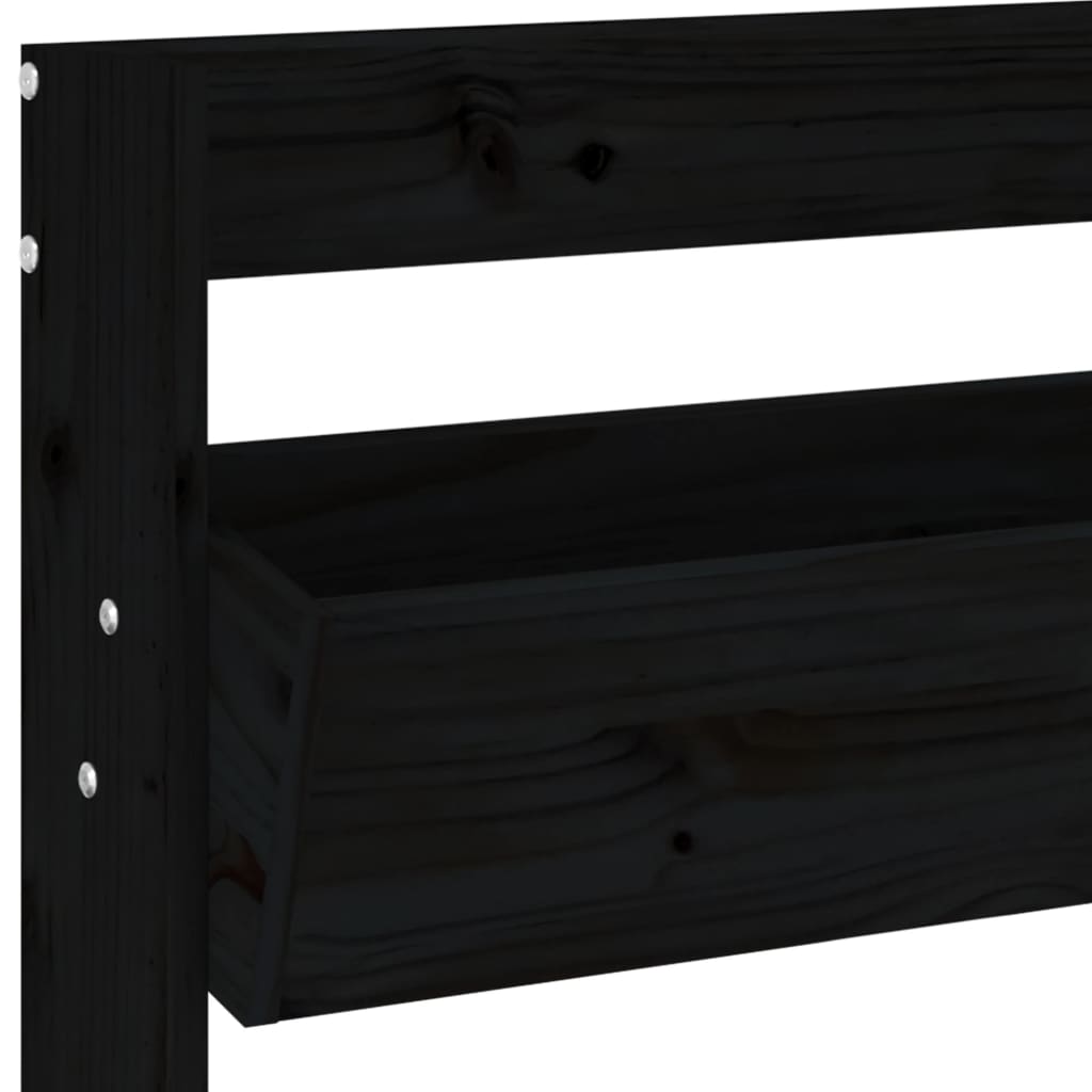 plantevæg 60x18,5x110 cm 3 niveauer massivt fyrretræ sort