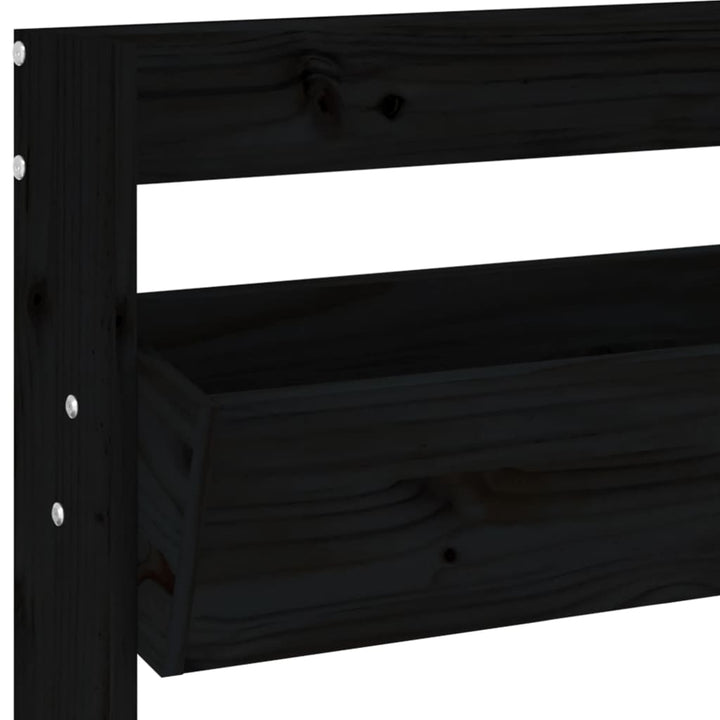 plantevæg 60x18,5x110 cm 3 niveauer massivt fyrretræ sort