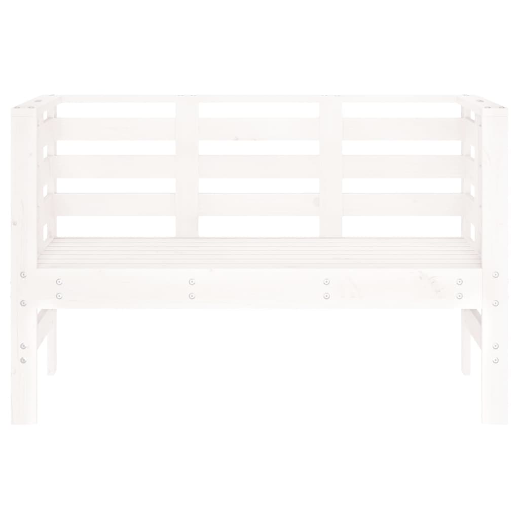 havebænk 111,5x53x71 cm massivt fyrretræ hvid