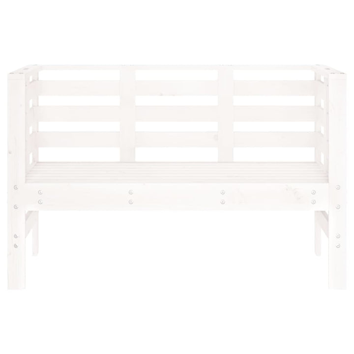 havebænk 111,5x53x71 cm massivt fyrretræ hvid
