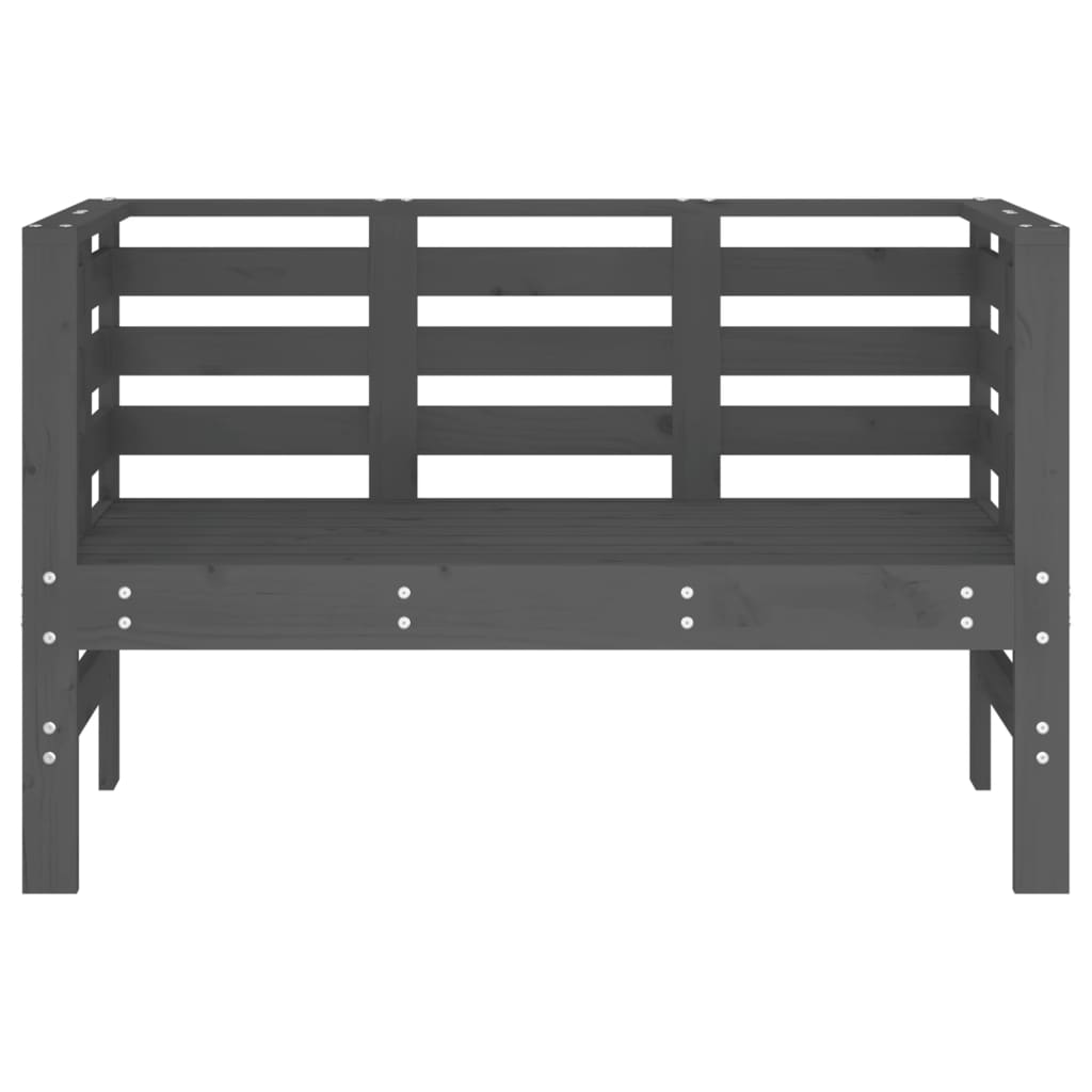 havebænk 111,5x53x71 cm massivt fyrretræ grå