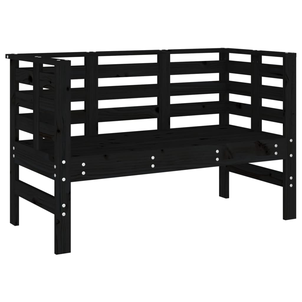 havebænk 111,5x53x71 cm massivt fyrretræ sort