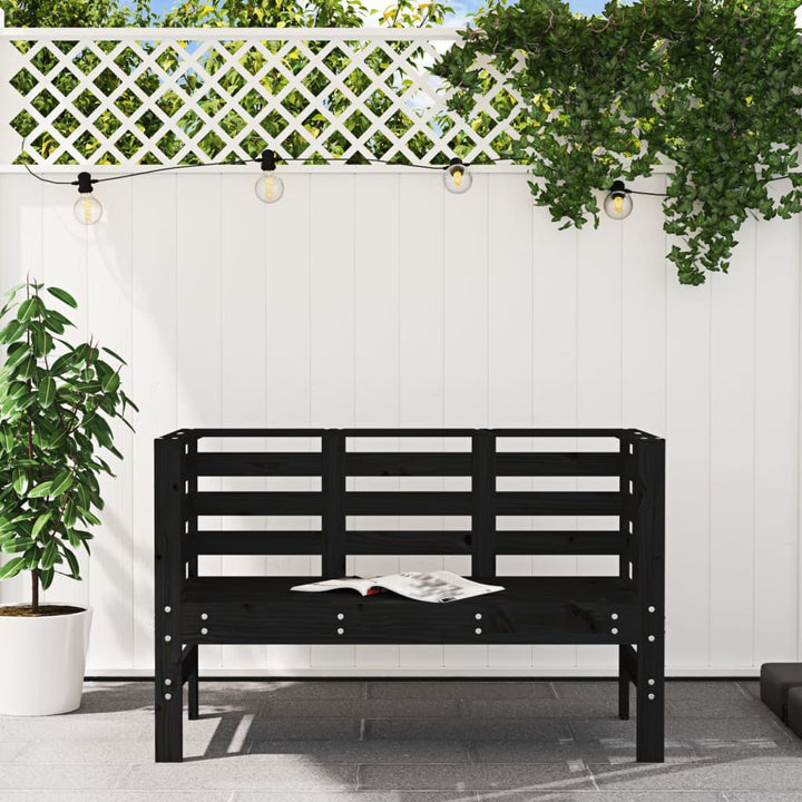 havebænk 111,5x53x71 cm massivt fyrretræ sort