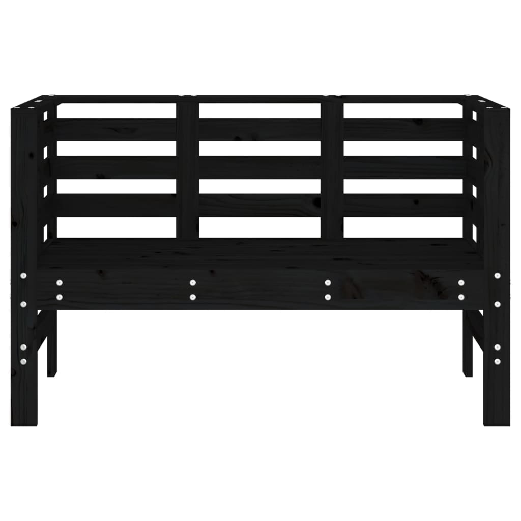 havebænk 111,5x53x71 cm massivt fyrretræ sort