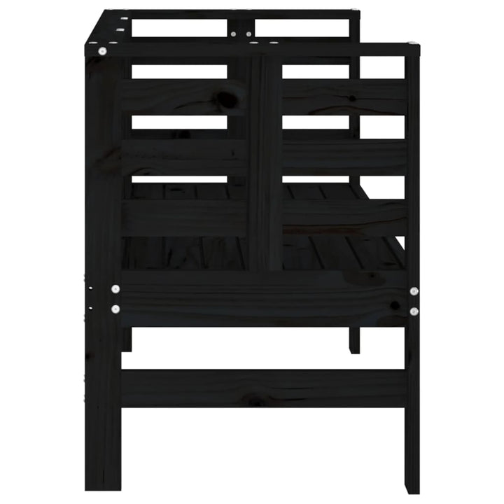 havebænk 111,5x53x71 cm massivt fyrretræ sort