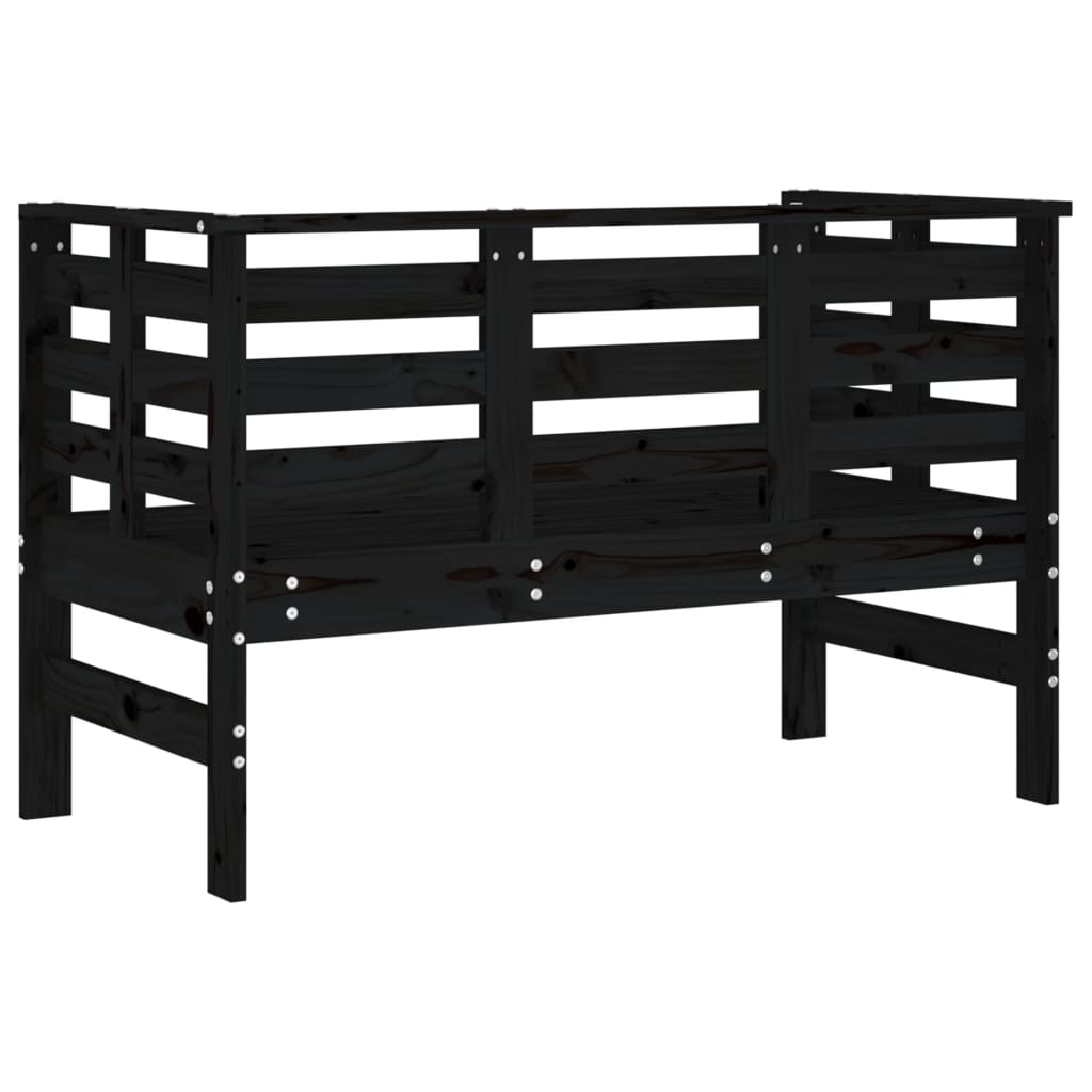 havebænk 111,5x53x71 cm massivt fyrretræ sort