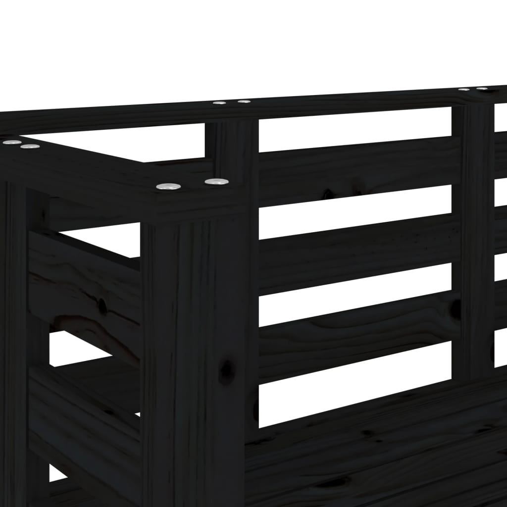 havebænk 111,5x53x71 cm massivt fyrretræ sort