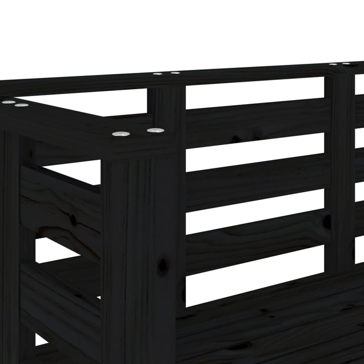 havebænk 111,5x53x71 cm massivt fyrretræ sort