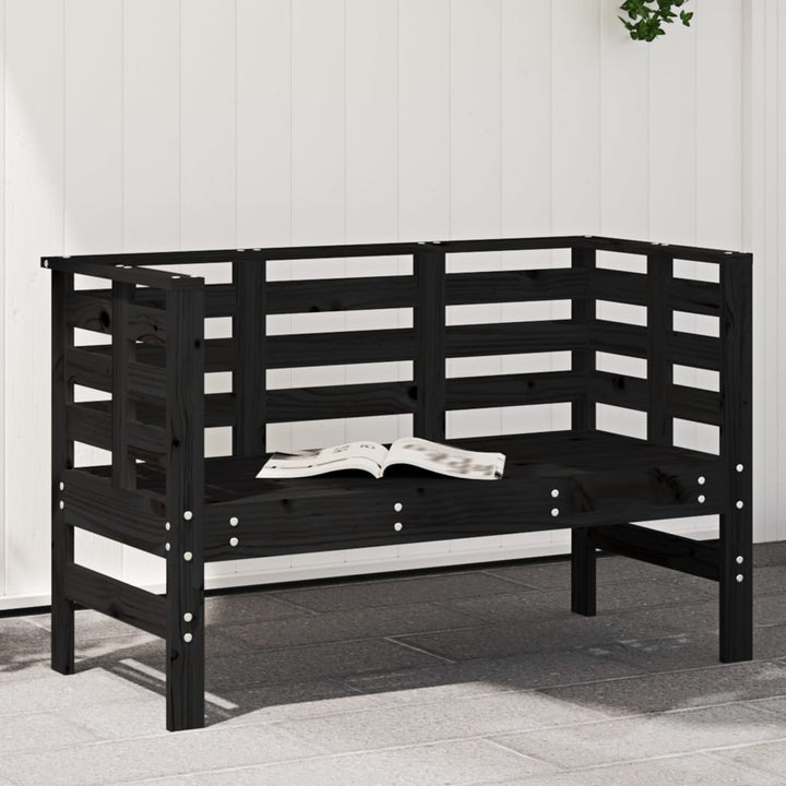havebænk 111,5x53x71 cm massivt fyrretræ sort