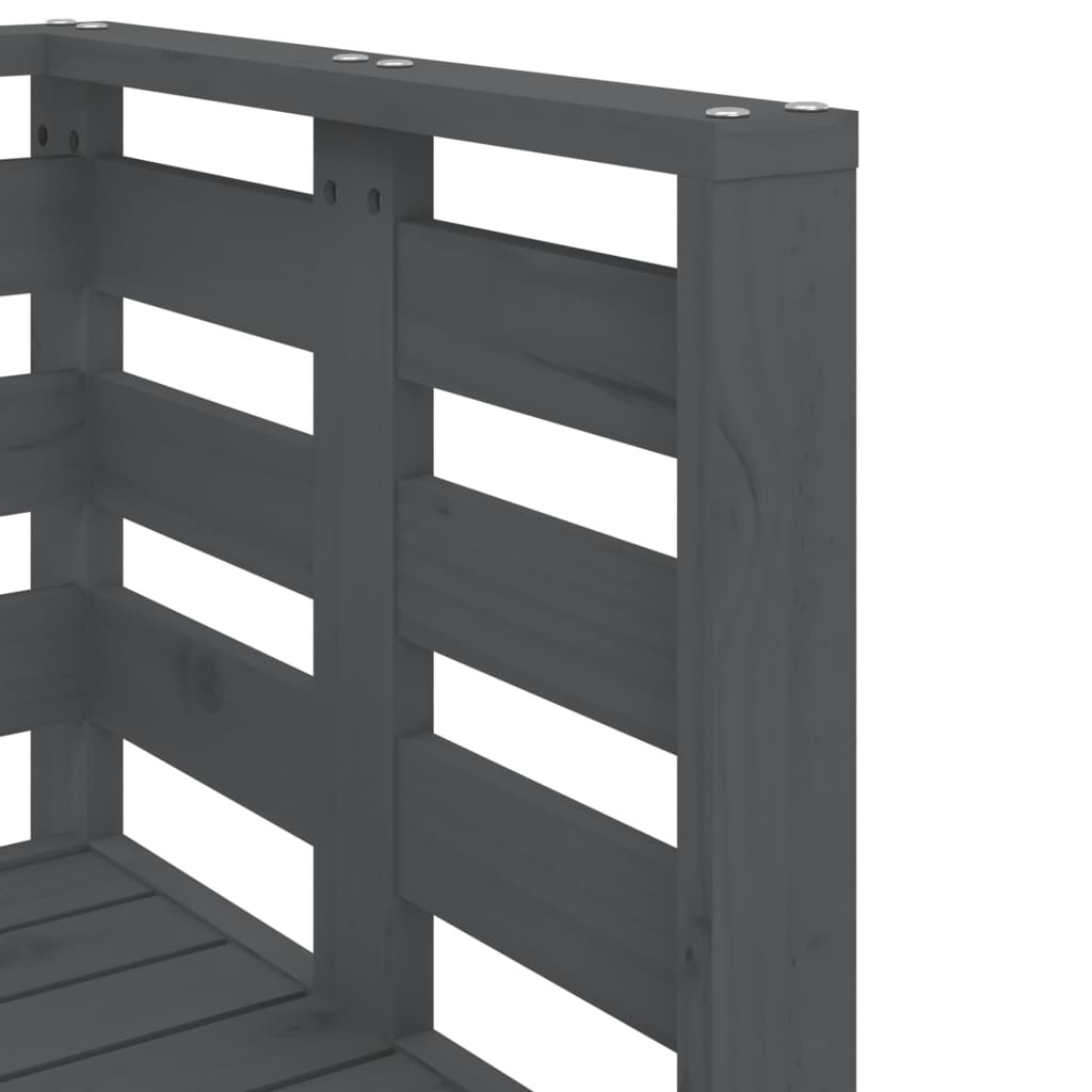 loungesæt til haven 3 dele massivt fyrretræ grå