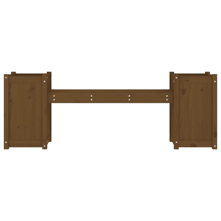 bænk med plantekasser 180x36x63 cm massivt fyr gyldenbrun