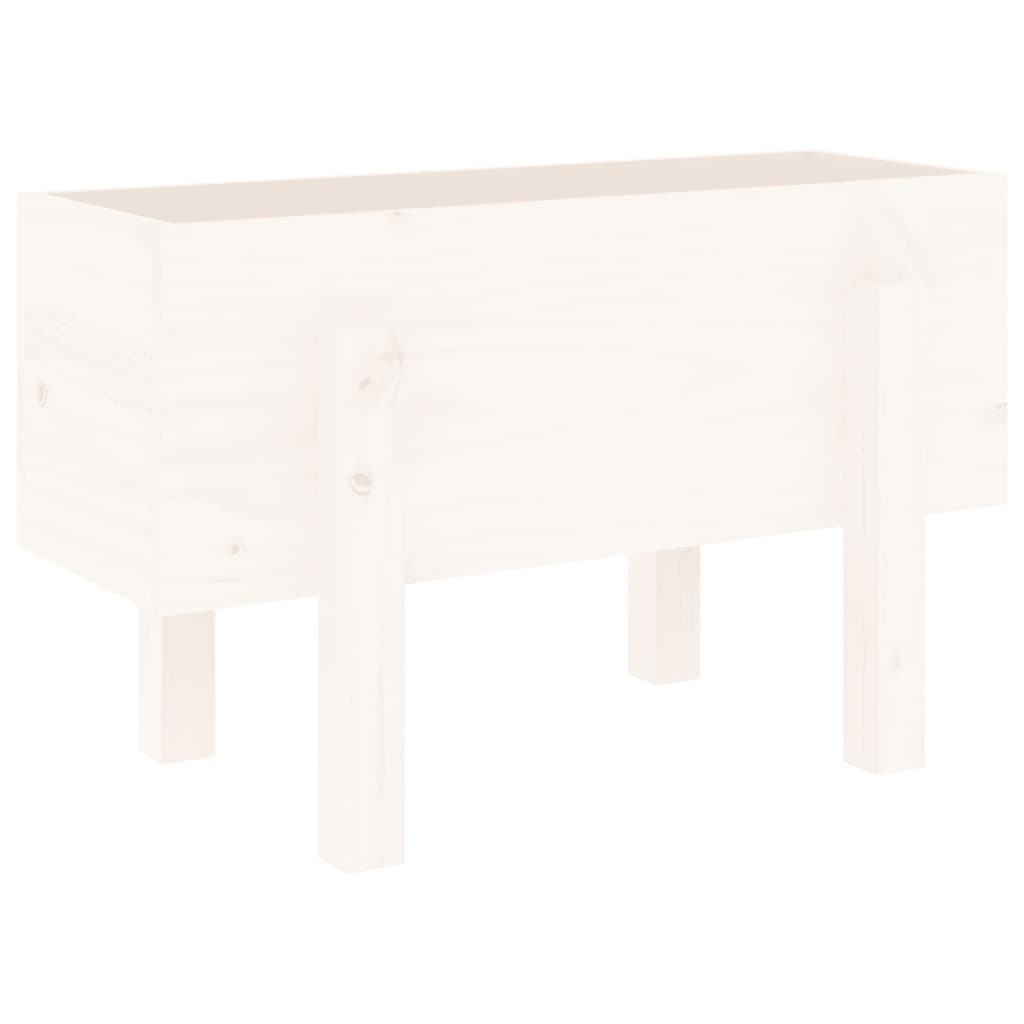 plantekasse 62x30x38 cm massivt fyrretræ hvid