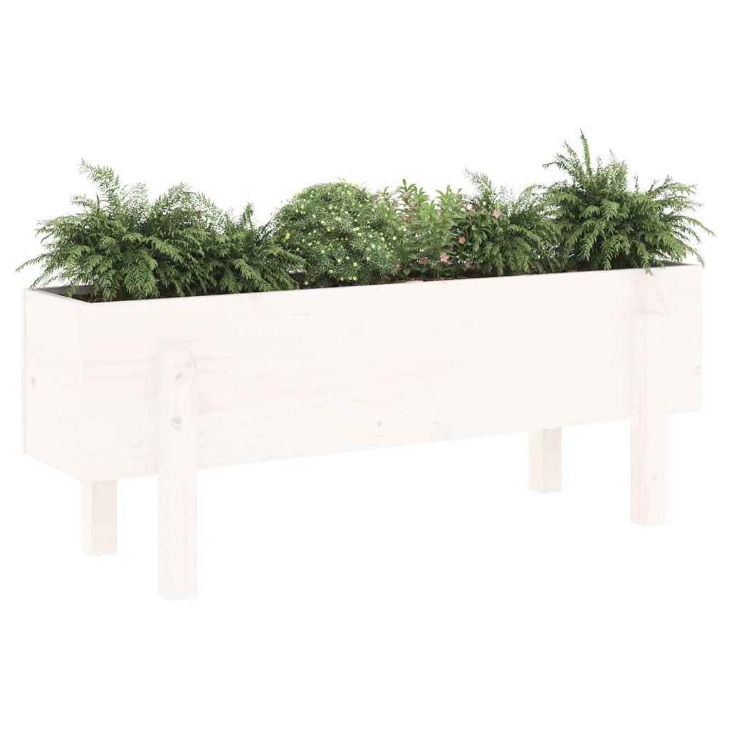højbed 101x30x38 cm massivt fyrretræ hvid