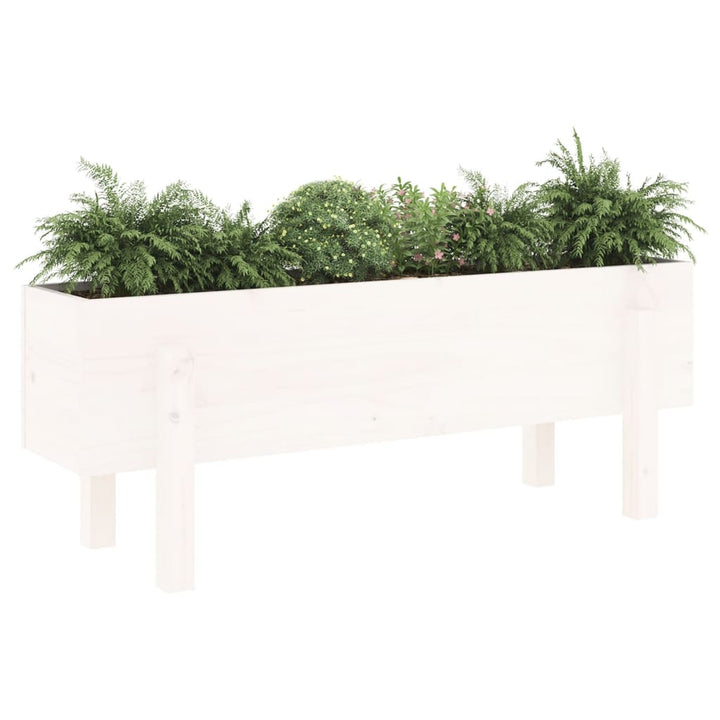 højbed 101x30x38 cm massivt fyrretræ hvid