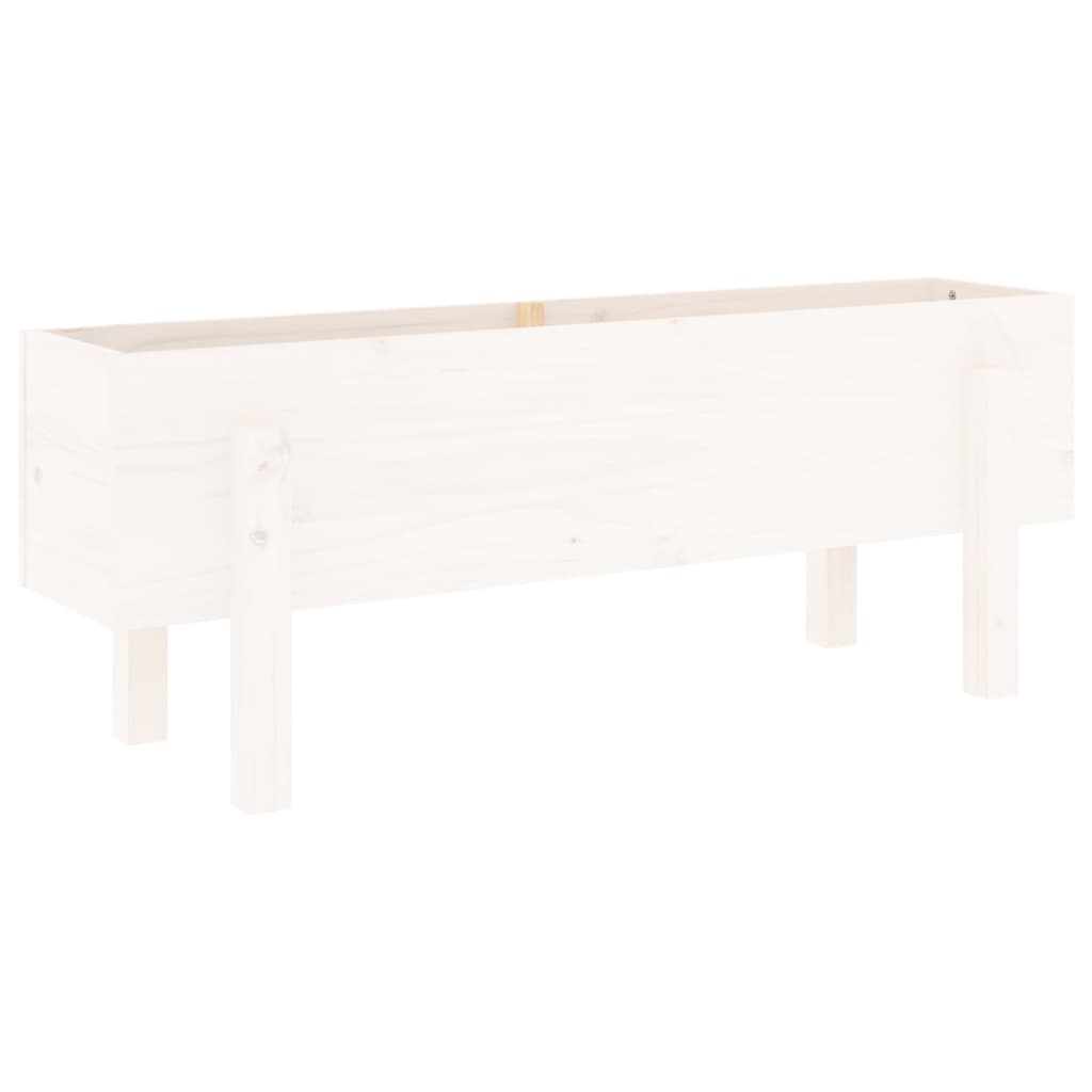 højbed 101x30x38 cm massivt fyrretræ hvid