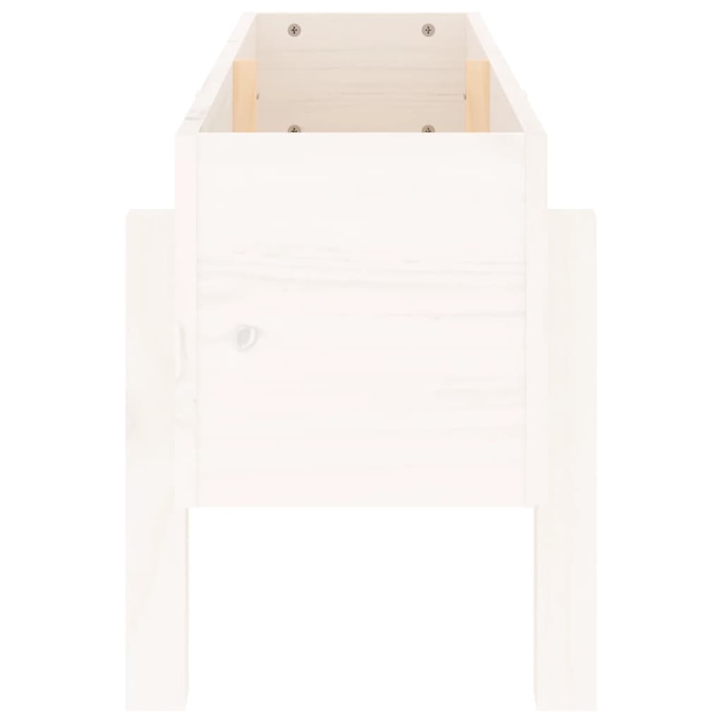 højbed 101x30x38 cm massivt fyrretræ hvid