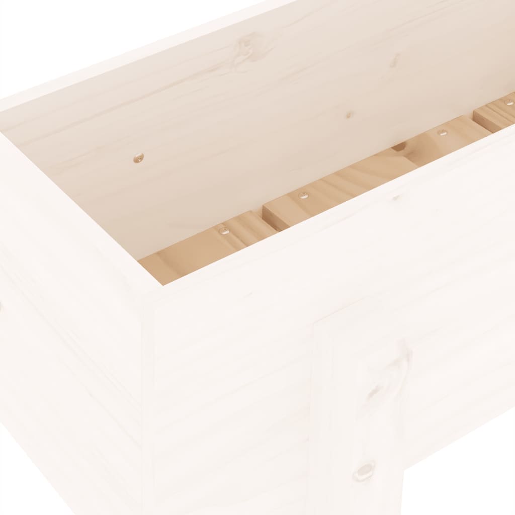 højbed 101x30x38 cm massivt fyrretræ hvid
