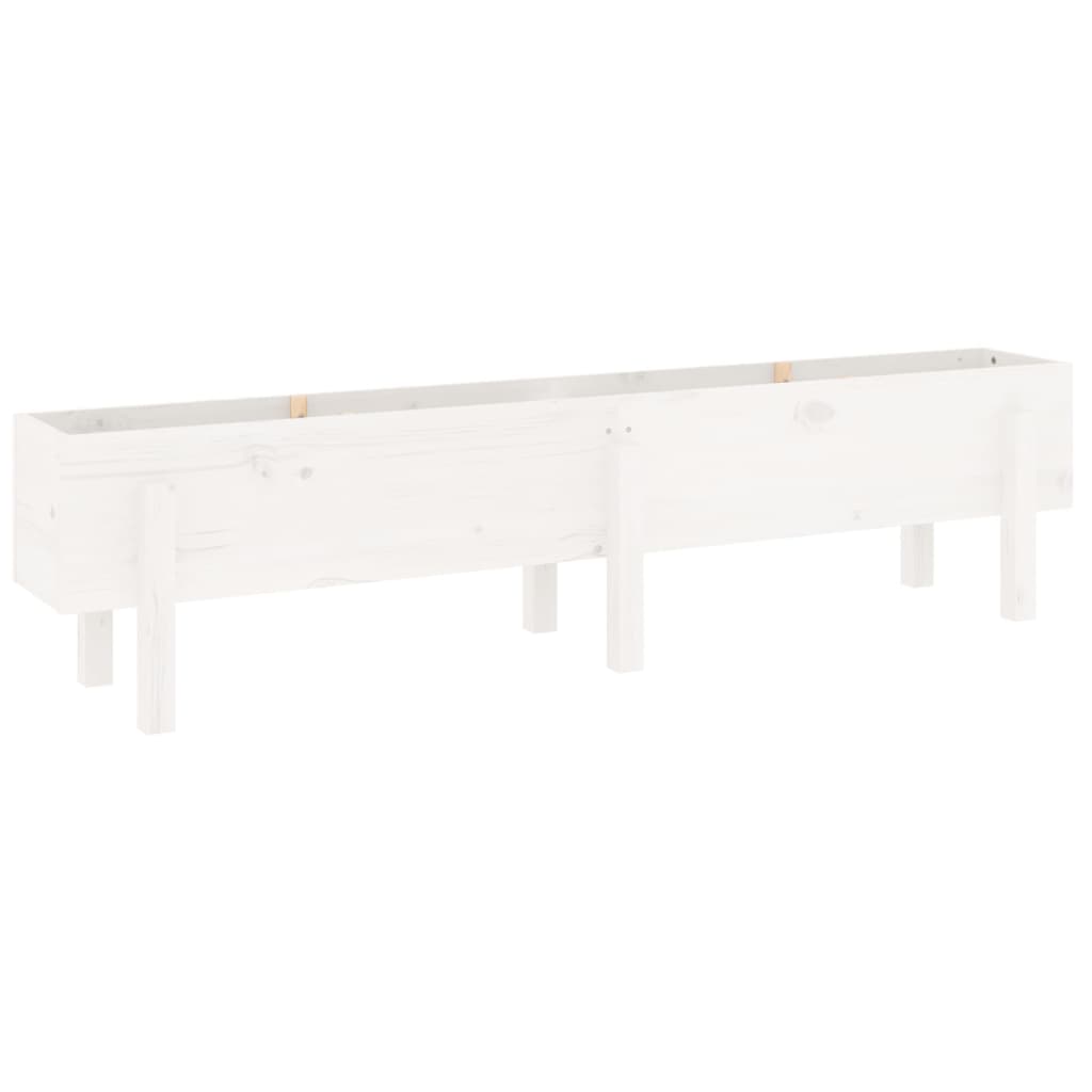 højbed 160x30x38 cm massivt fyrretræ hvid