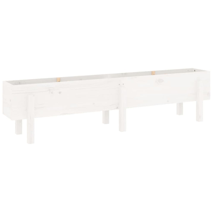 højbed 160x30x38 cm massivt fyrretræ hvid