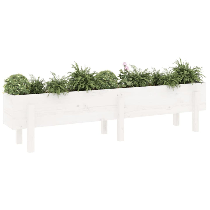 højbed 160x30x38 cm massivt fyrretræ hvid