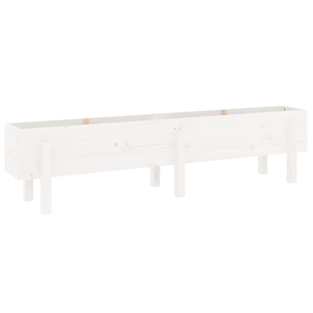 højbed 160x30x38 cm massivt fyrretræ hvid
