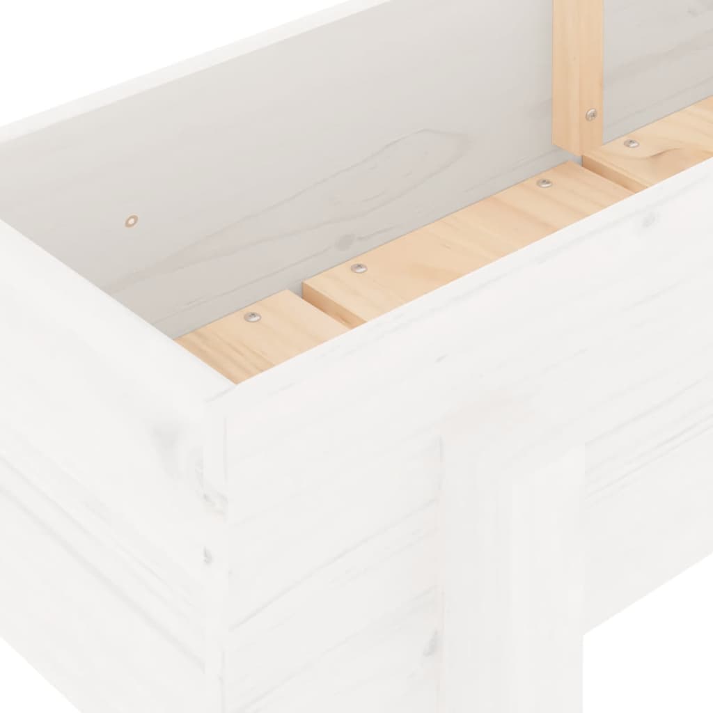 højbed 160x30x38 cm massivt fyrretræ hvid