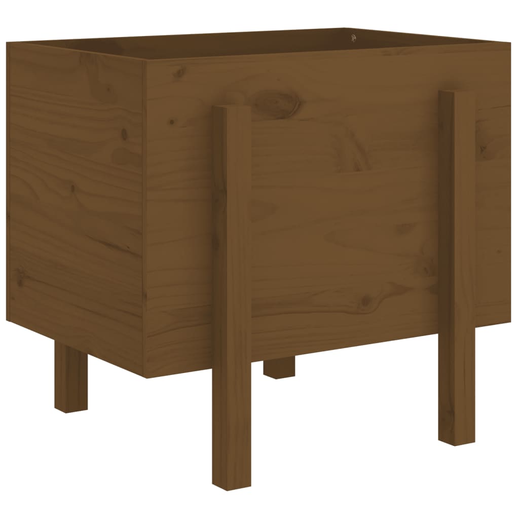 plantekasse 62x50x57 cm massivt fyrretræ gyldenbrun