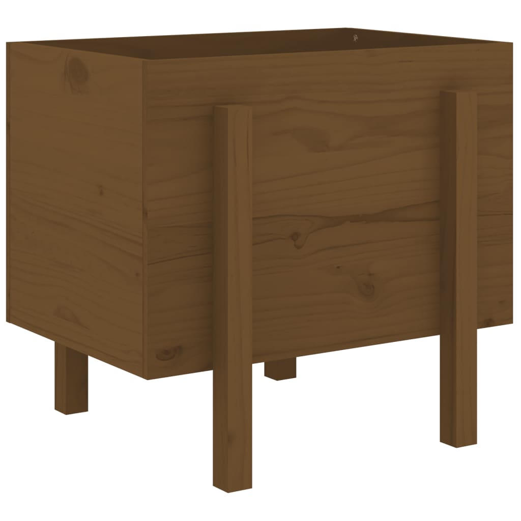 plantekasse 62x50x57 cm massivt fyrretræ gyldenbrun