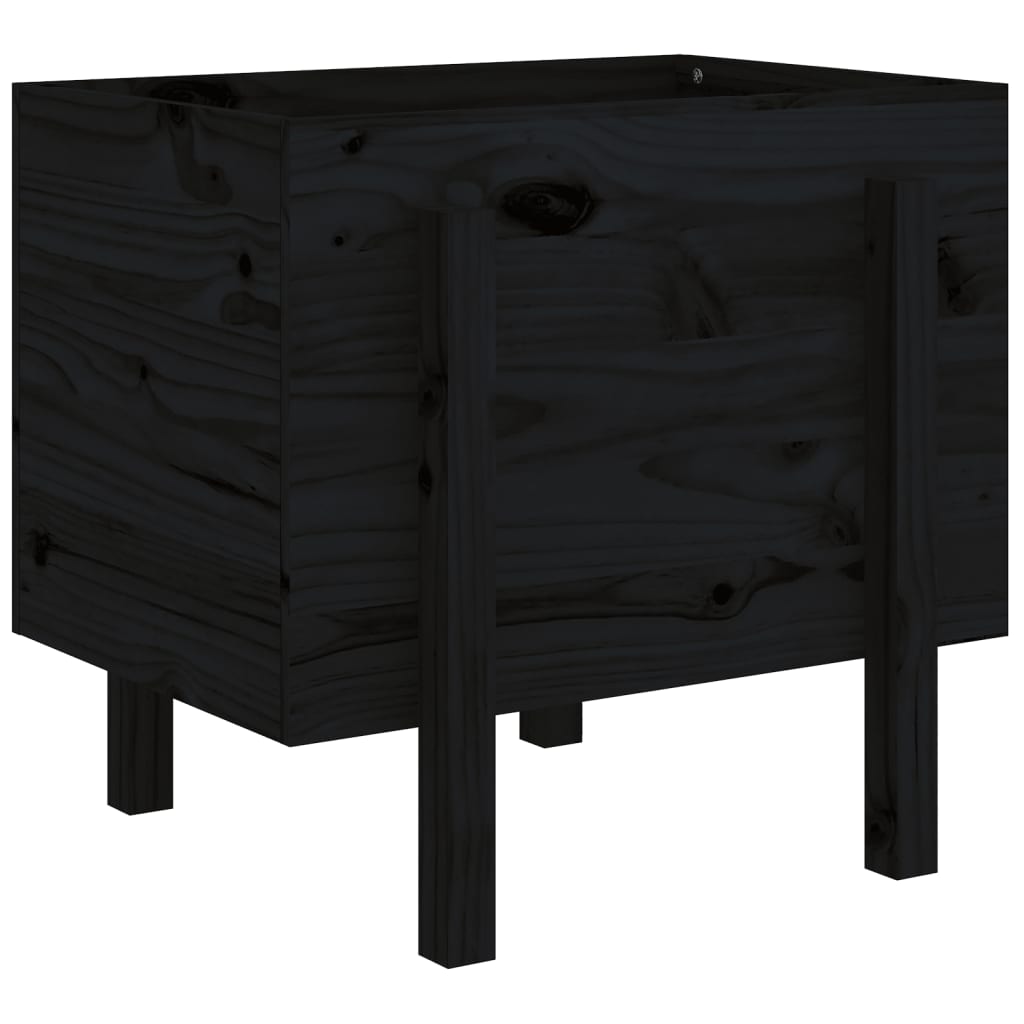 plantekasse 62x50x57 cm massivt fyrretræ sort