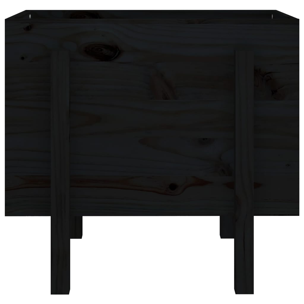 plantekasse 62x50x57 cm massivt fyrretræ sort
