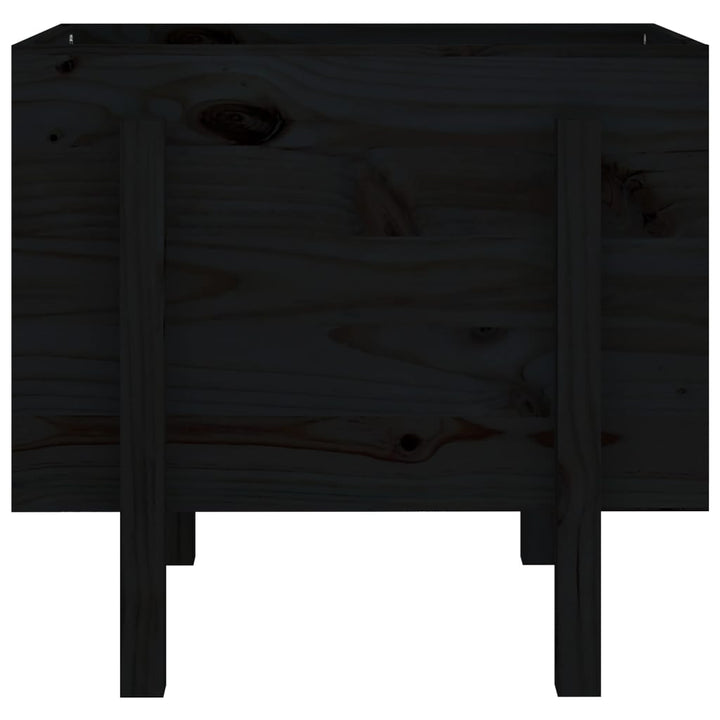 plantekasse 62x50x57 cm massivt fyrretræ sort