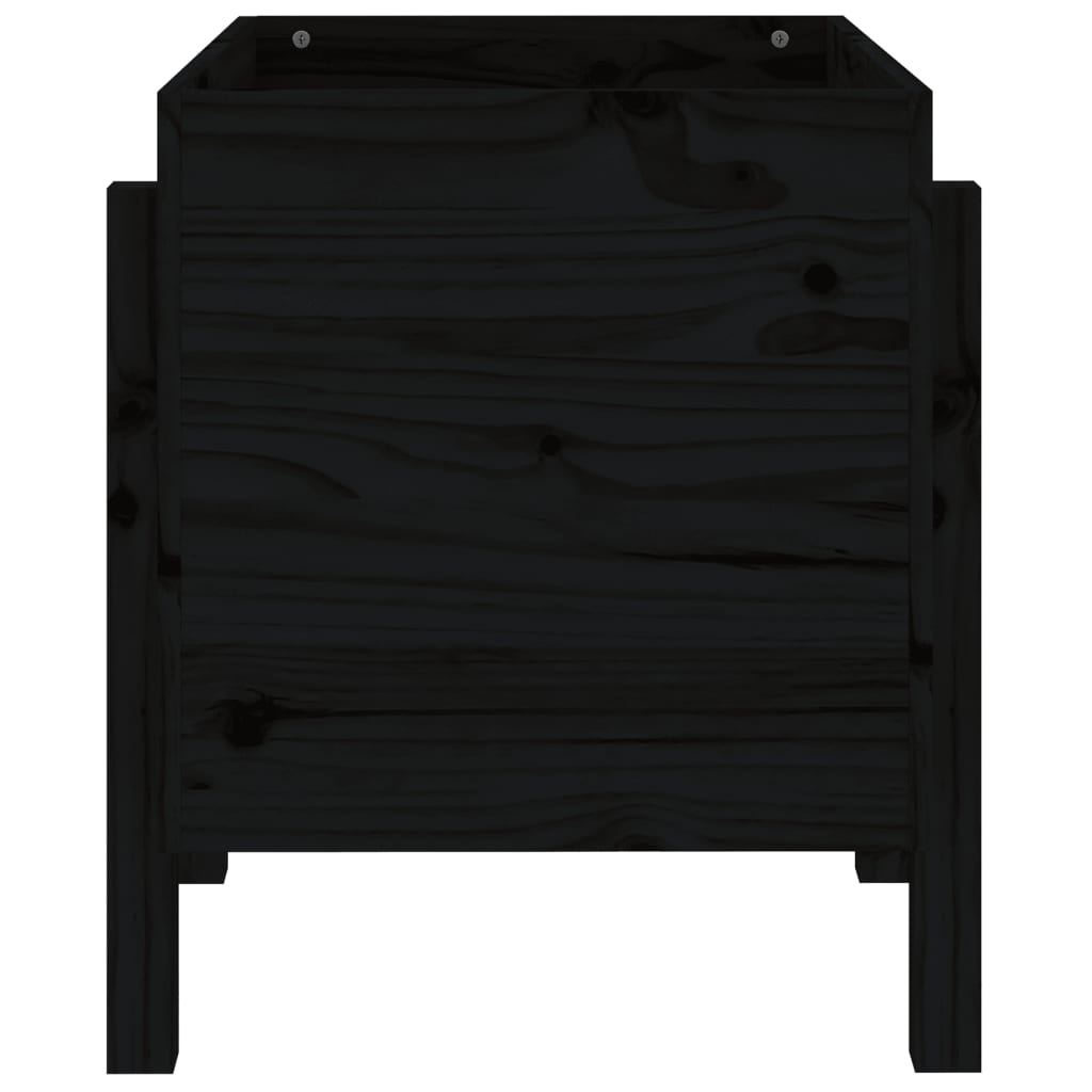 plantekasse 62x50x57 cm massivt fyrretræ sort