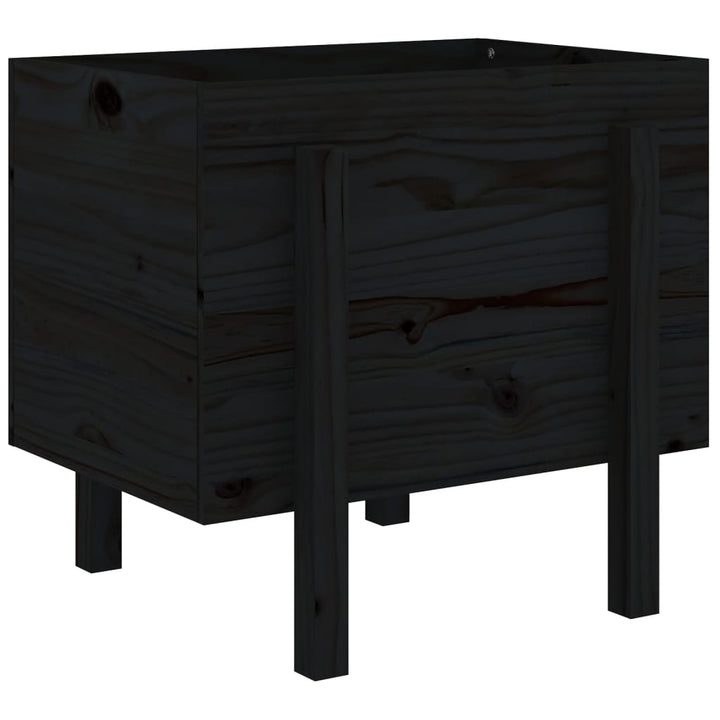 plantekasse 62x50x57 cm massivt fyrretræ sort