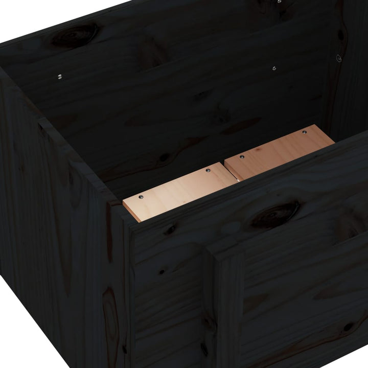 plantekasse 62x50x57 cm massivt fyrretræ sort