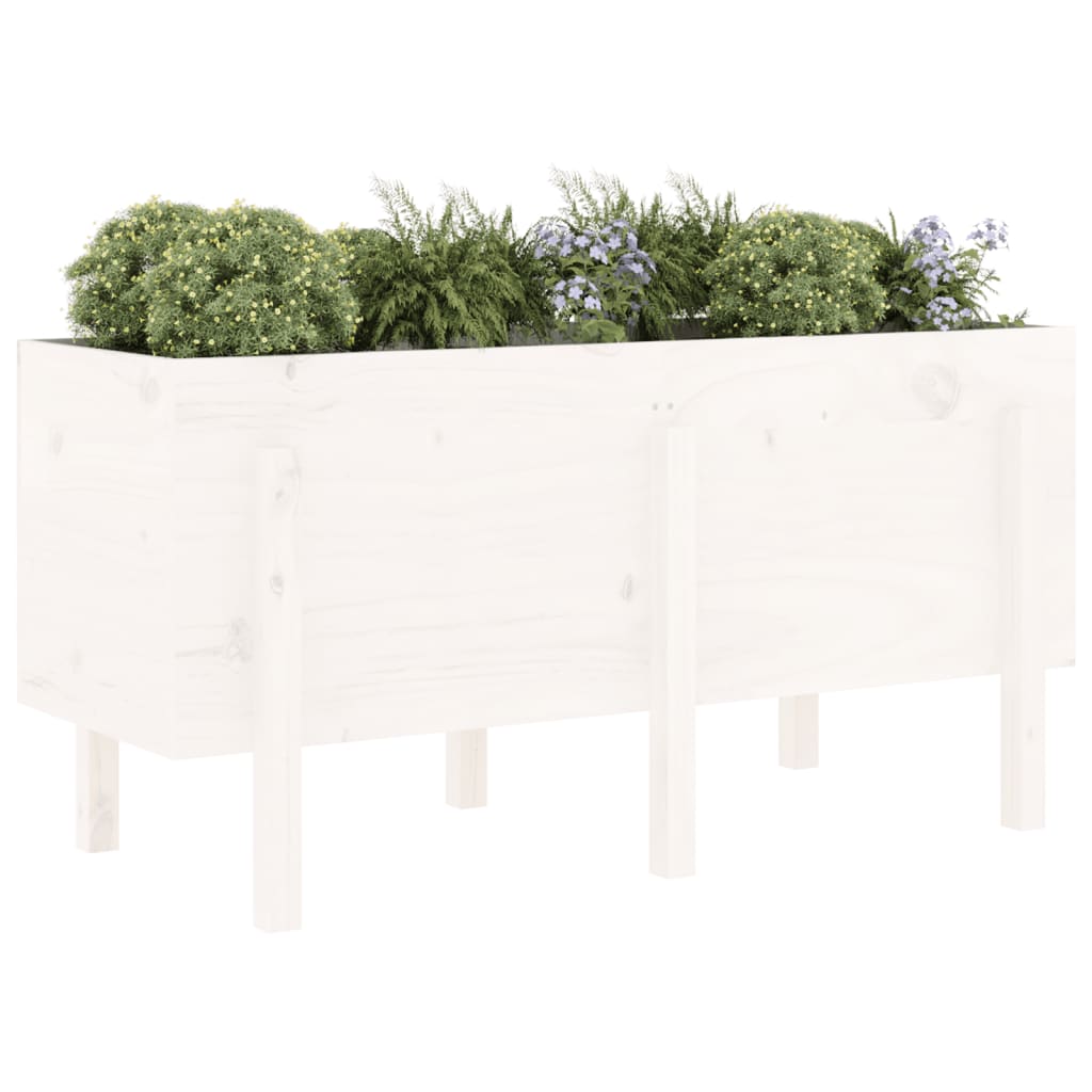 højbed 121x50x57 cm massivt fyrretræ hvid