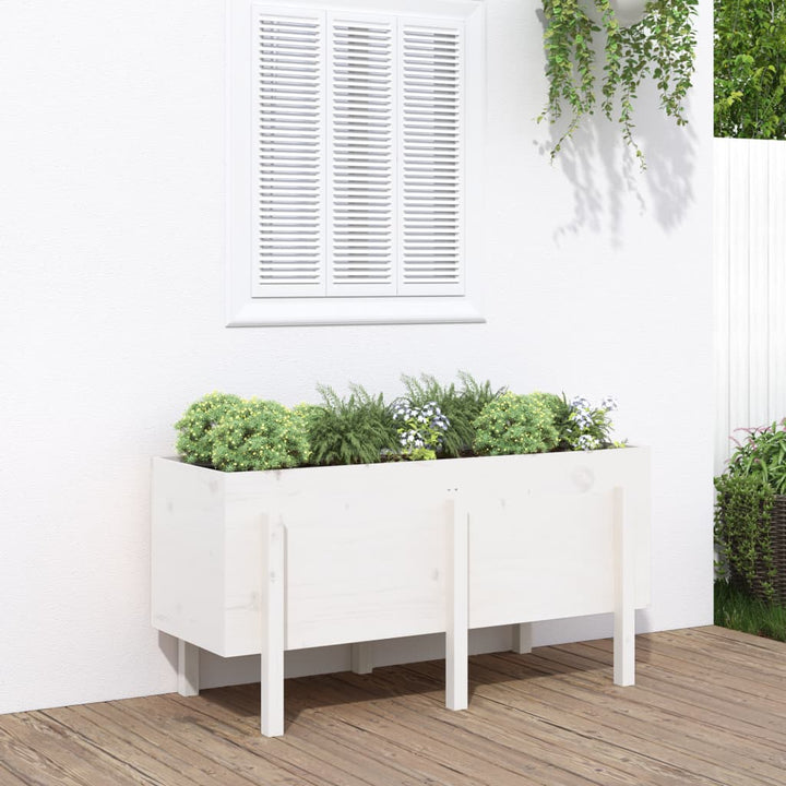 højbed 121x50x57 cm massivt fyrretræ hvid