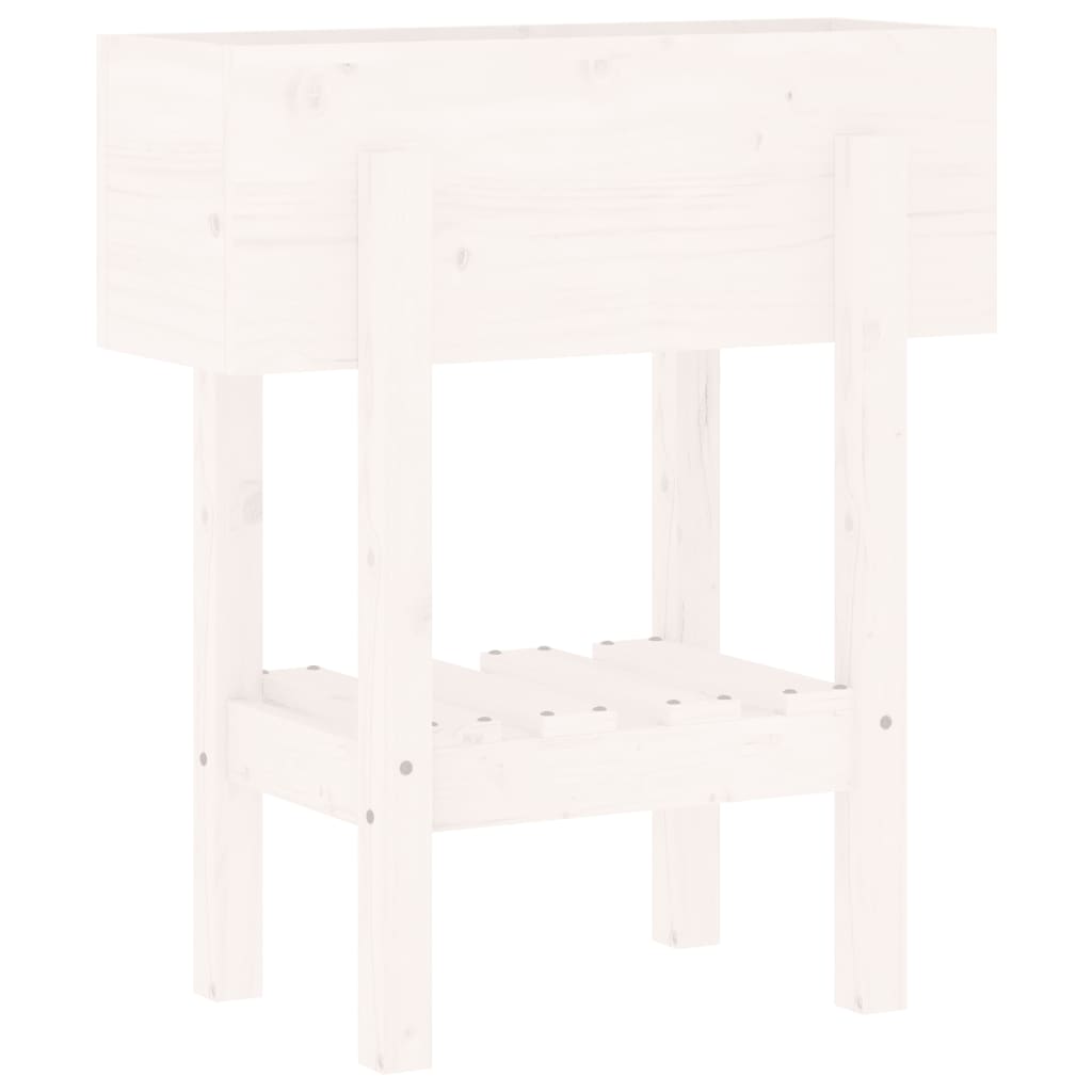 plantekasse 62x30x69 cm massivt fyrretræ hvid