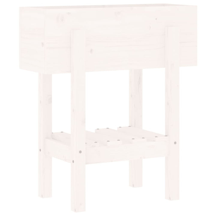 plantekasse 62x30x69 cm massivt fyrretræ hvid