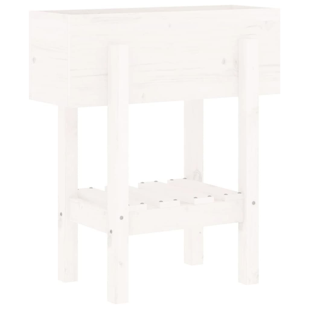 plantekasse 62x30x69 cm massivt fyrretræ hvid