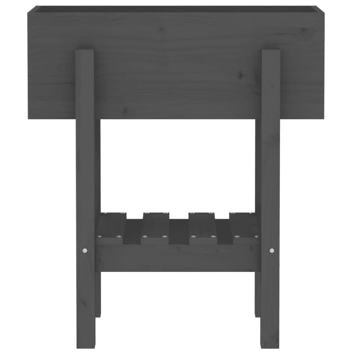 plantekasse 62x30x69 cm massivt fyrretræ grå
