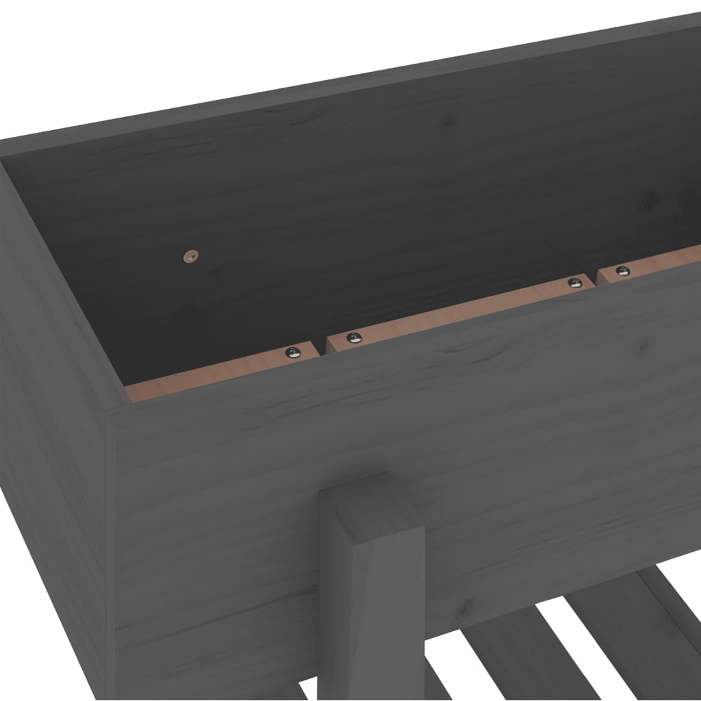 plantekasse 62x30x69 cm massivt fyrretræ grå