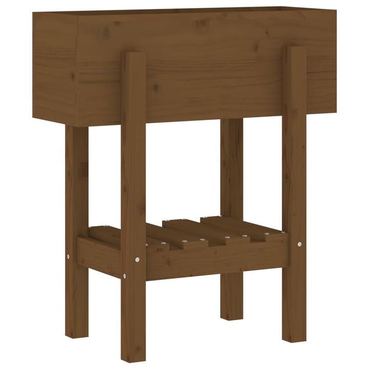plantekasse 62x30x69 cm massivt fyrretræ gyldenbrun