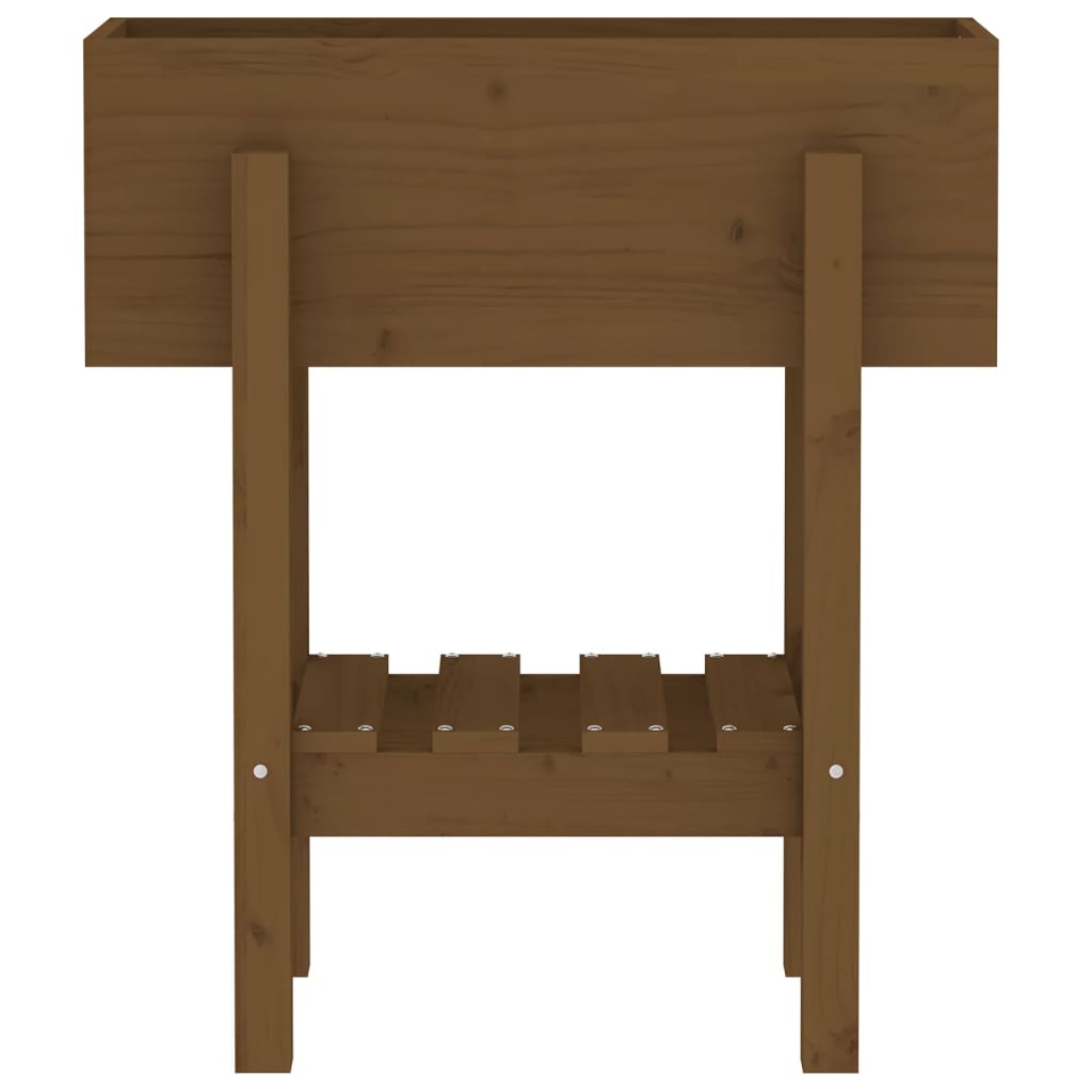 plantekasse 62x30x69 cm massivt fyrretræ gyldenbrun