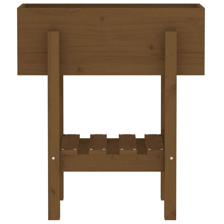 plantekasse 62x30x69 cm massivt fyrretræ gyldenbrun