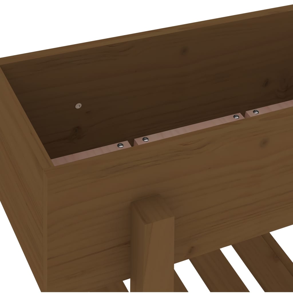 plantekasse 62x30x69 cm massivt fyrretræ gyldenbrun