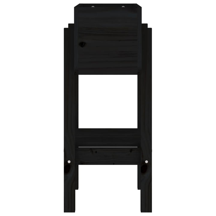 plantekasse 62x30x69 cm massivt fyrretræ sort