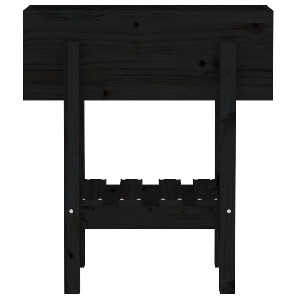 plantekasse 62x30x69 cm massivt fyrretræ sort