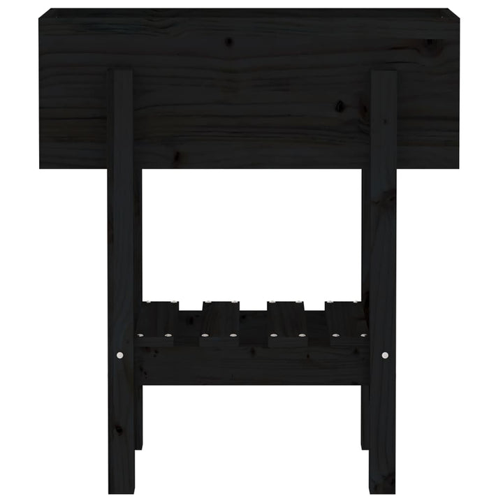 plantekasse 62x30x69 cm massivt fyrretræ sort