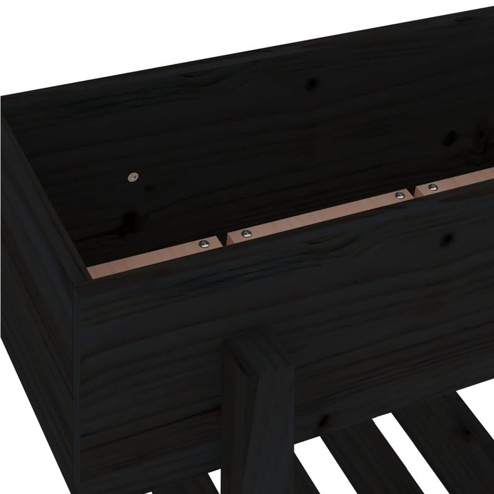 plantekasse 62x30x69 cm massivt fyrretræ sort