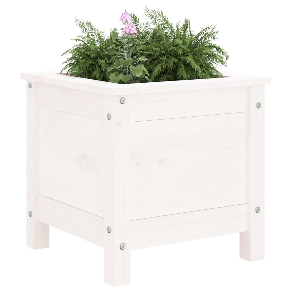 plantekasse 40x40x39 cm massivt fyrretræ hvid
